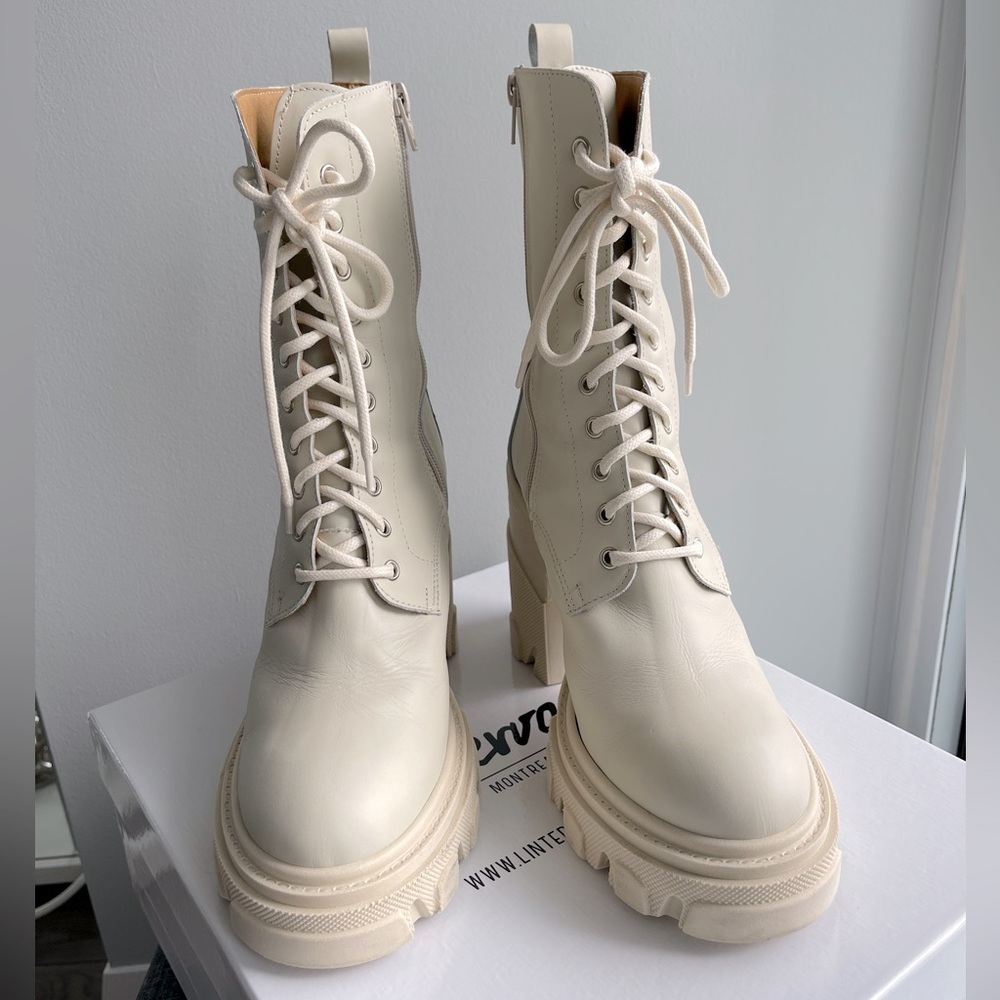 Parksville Beige Leather Boots (Made in Italy) - Picture 4 of 11